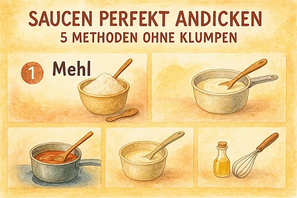 Saucen perfekt andicken - 5 Methoden ohne Klumpen