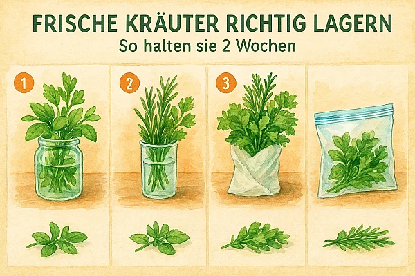 Frische Kräuter richtig lagern - So halten sie 2 Wochen
